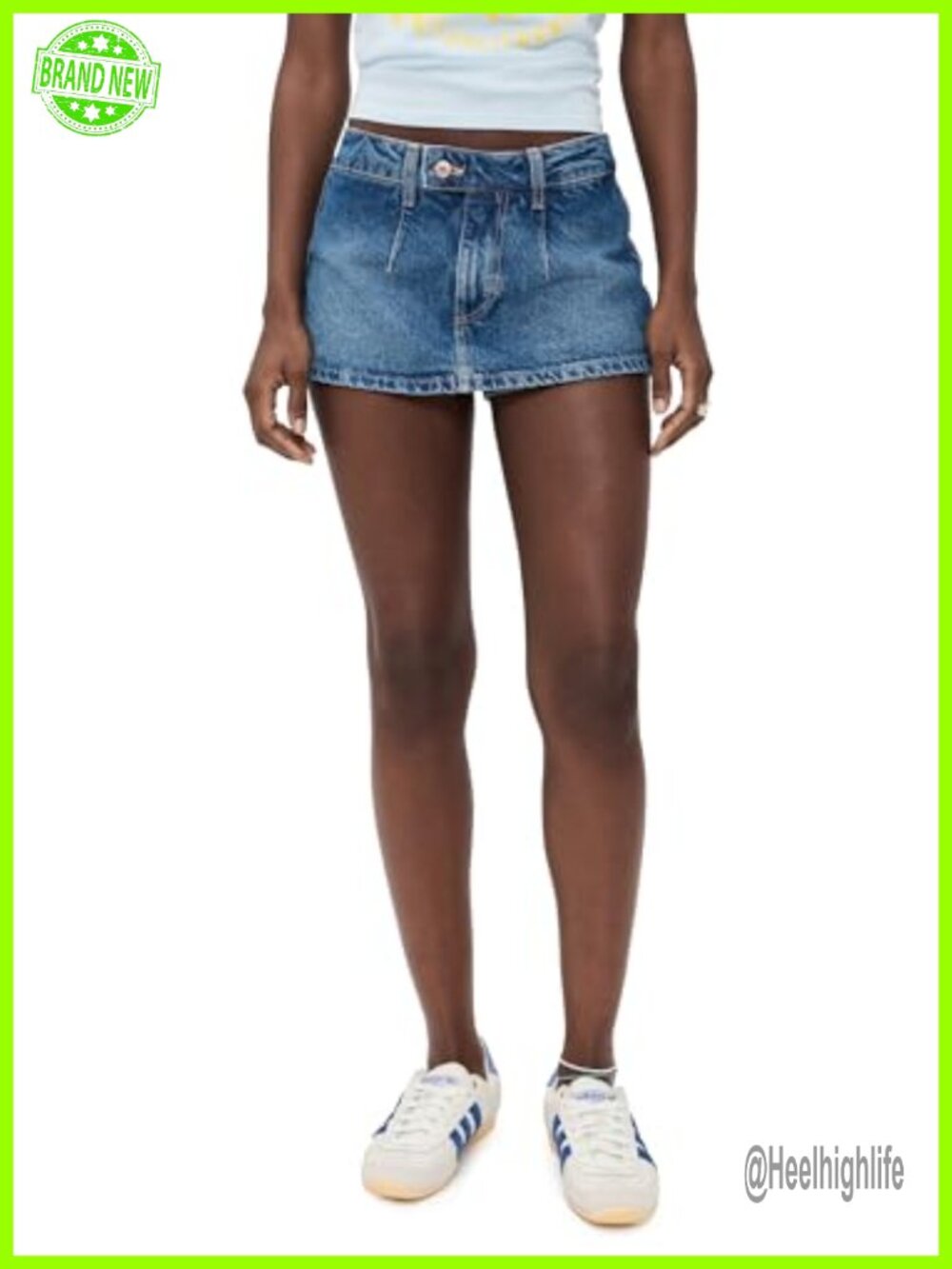 Free People Galivanting Skort Mid-Weight Denim Skirt Overlay Low Rise Active
